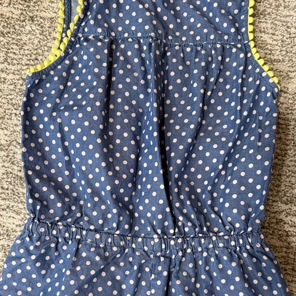 Polka Dot Blue Kids Romper - Picture 7 of 8
